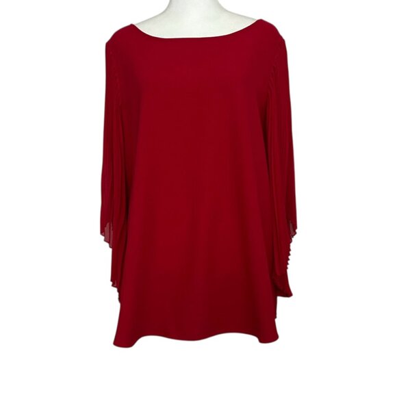 Alfani Accordion Pleated Bell 3/4 Sleeve Blouse Top (10) - Picture 2 of 11